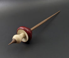 Load image into Gallery viewer, Mushroom support spindle in hand dyed maple burl, holly, and walnut
