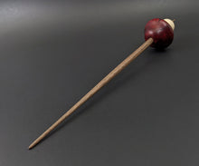 Load image into Gallery viewer, Mushroom support spindle in hand dyed maple burl, holly, and walnut