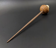 Load image into Gallery viewer, Mushroom support spindle in amboyna burl, holly, and walnut