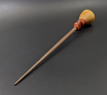 Load image into Gallery viewer, Tiny dancer spindle in canarywood, padauk, and walnut