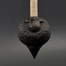 Load image into Gallery viewer, Sheep support spindle in African blackwood and curly maple