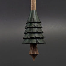Load image into Gallery viewer, Pine tree spindle in hand dyed walnut and walnut