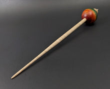 Load image into Gallery viewer, Egg bead spindle in hand dyed curly maple and curly maple