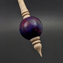 Load image into Gallery viewer, Bead spindle in hand dyed maple burl and curly maple