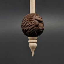 Load image into Gallery viewer, Hedgehog bead spindle in walnut and curly maple