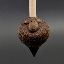 Load image into Gallery viewer, Sheep support spindle in walnut and curly maple