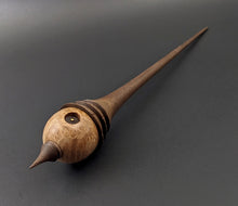 Load image into Gallery viewer, Wee folk spindle in maple burl and walnut