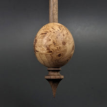 Load image into Gallery viewer, Egg bead spindle in elm burl and walnut