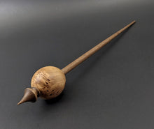 Load image into Gallery viewer, Egg bead spindle in elm burl and walnut