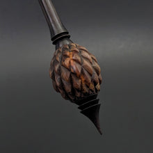 Load image into Gallery viewer, Dragon egg bead spindle in cocobolo and  hand dyed walnut