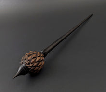 Load image into Gallery viewer, Dragon egg bead spindle in cocobolo and  hand dyed walnut