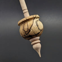 Load image into Gallery viewer, Cauldron spindle in spalted hackberry and curly maple