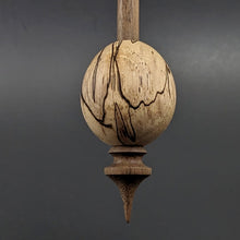 Load image into Gallery viewer, Egg bead spindle in spalted hackberry and walnut