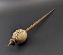 Load image into Gallery viewer, Egg bead spindle in spalted hackberry and walnut