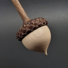 Load image into Gallery viewer, Acorn support spindle in maple and walnut
