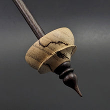 Load image into Gallery viewer, Tibetan style spindle in spalted hackberry and ebonized walnut