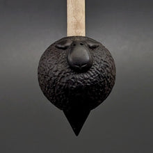 Load image into Gallery viewer, Sheep support spindle in African blackwood and curly maple