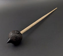 Load image into Gallery viewer, Sheep support spindle in African blackwood and curly maple