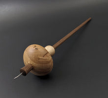 Load image into Gallery viewer, Drop spindle in maple burl and walnut