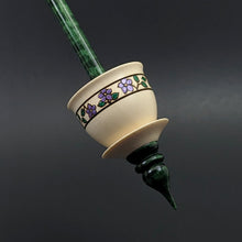 Load image into Gallery viewer, Teacup spindle in holly and hand dyed curly maple
