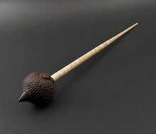 Load image into Gallery viewer, Sheep support spindle in walnut and curly maple