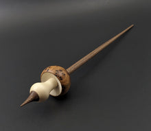 Load image into Gallery viewer, Mushroom support spindle in thuya burl, holly, and walnut