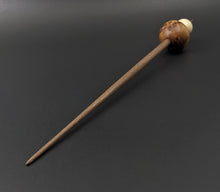 Load image into Gallery viewer, Mushroom support spindle in thuya burl, holly, and walnut