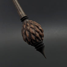 Load image into Gallery viewer, Dragon egg bead spindle in cocobolo and ebonized walnut