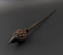 Load image into Gallery viewer, Dragon egg bead spindle in cocobolo and ebonized walnut