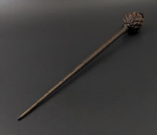 Load image into Gallery viewer, Dragon egg bead spindle in cocobolo and ebonized walnut