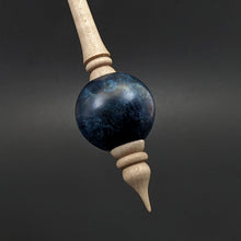 Load image into Gallery viewer, Bead spindle in hand dyed maple burl and curly maple