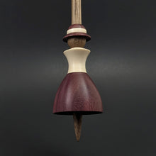 Load image into Gallery viewer, Tiny dancer spindle in purpleheart, holly, and walnut