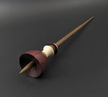 Load image into Gallery viewer, Tiny dancer spindle in purpleheart, holly, and walnut
