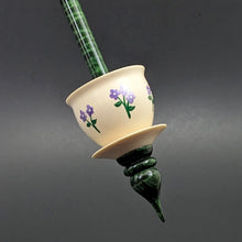 Load image into Gallery viewer, Teacup spindle in holly and hand dyed curly maple