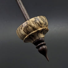 Load image into Gallery viewer, Tibetan style spindle in spalted hackberry and ebonized walnut