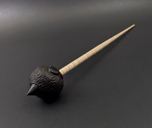 Load image into Gallery viewer, Sheep support spindle in African blackwood and curly maple