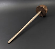 Load image into Gallery viewer, Toadstool stump drop spindle in walnut and curly maple