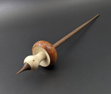 Load image into Gallery viewer, Mushroom support spindle in amboyna burl, holly, and walnut