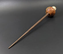 Load image into Gallery viewer, Mushroom support spindle in amboyna burl, holly, and walnut