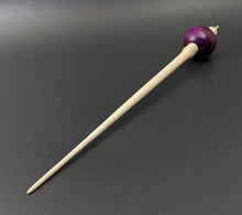 Load image into Gallery viewer, Bead spindle in hand dyed maple burl and curly maple