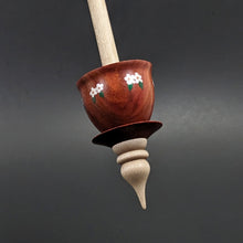 Load image into Gallery viewer, Teacup spindle in redheart and curly maple