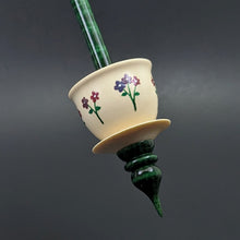 Load image into Gallery viewer, Teacup spindle in holly and hand dyed curly maple