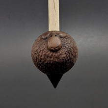 Load image into Gallery viewer, Sheep support spindle in walnut and curly maple
