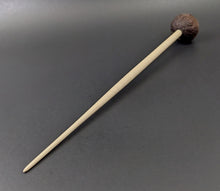 Load image into Gallery viewer, Sheep support spindle in walnut and curly maple