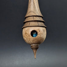 Load image into Gallery viewer, Birdhouse spindle in maple burl and walnut