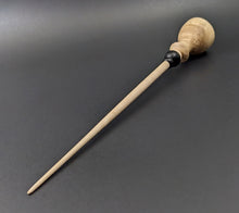 Load image into Gallery viewer, Tiny dancer spindle in maple burl, African blackwood, and curly maple