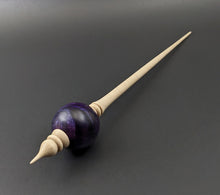 Load image into Gallery viewer, Bead spindle in hand dyed maple burl and curly maple