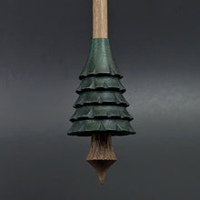 Load image into Gallery viewer, Pine tree spindle in hand dyed walnut and walnut