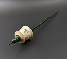 Load image into Gallery viewer, Teacup spindle in holly and hand dyed curly maple