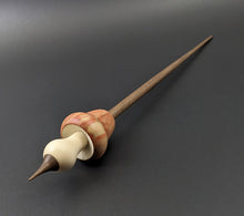 Load image into Gallery viewer, Mushroom support spindle in flame box elder, holly, and walnut